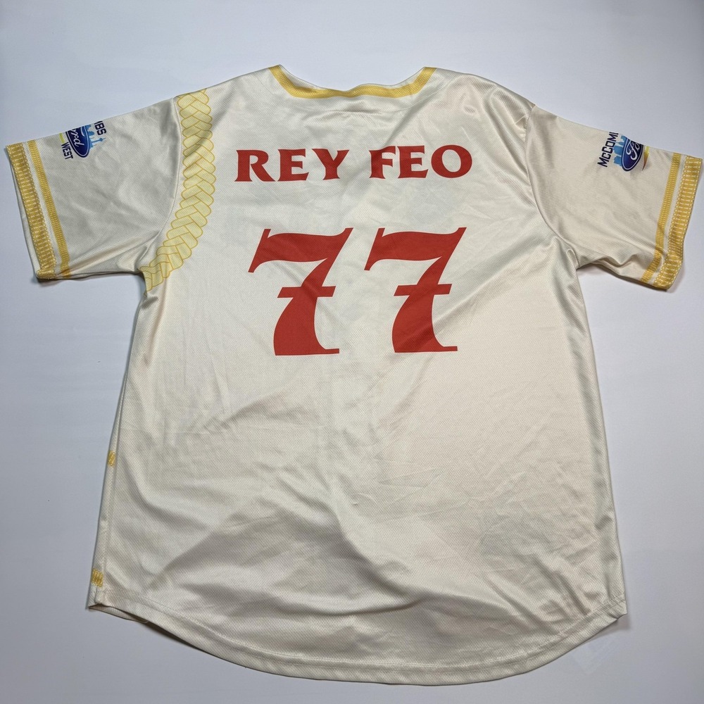 San Antonio Missions Jersey Mens XL White Baseball Rey Feo 77 Fiesta Promo - Picture 2 of 9